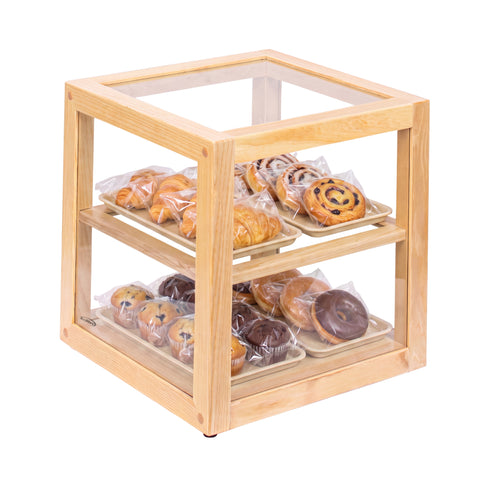 15 in. Artisan Wooden Bakery Square Display Case in Beige