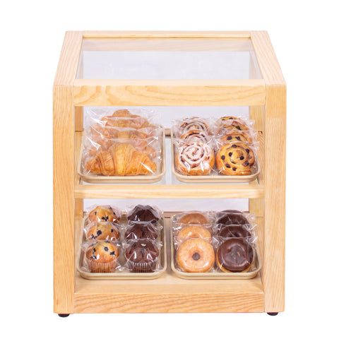 15 in. Artisan Wooden Bakery Square Display Case in Beige