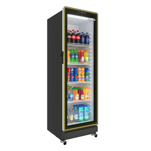 23 in. 12.4 cu. ft. Commercial Merchandiser Refrigerator with LED Colored Lights, ETL Listed