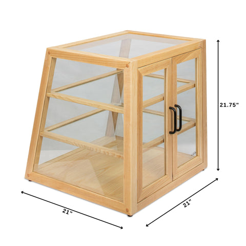 21 in. Artisan Wooden Bakery Slanted Display Case in Beige
