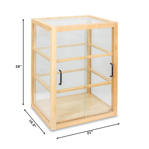 21 in. Artisan Wooden Bakery Upright Display Case in Beige
