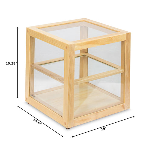 15 in. Artisan Wooden Bakery Square Display Case in Beige