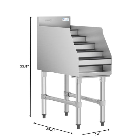 12 in. x 23 in. Liquor Display Rack in 304, 18 GA Stainless Steel