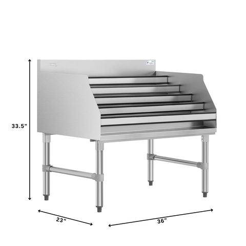 18 in. x 23 in. Liquor Display Rack in 304, 18 GA Stainless Steel