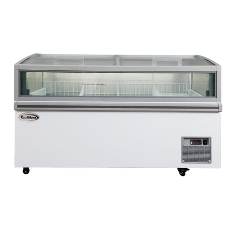 59 in. 20 cu. ft. Commercial Auto Defrost Convertible Island Freezer/Refrigerator in White