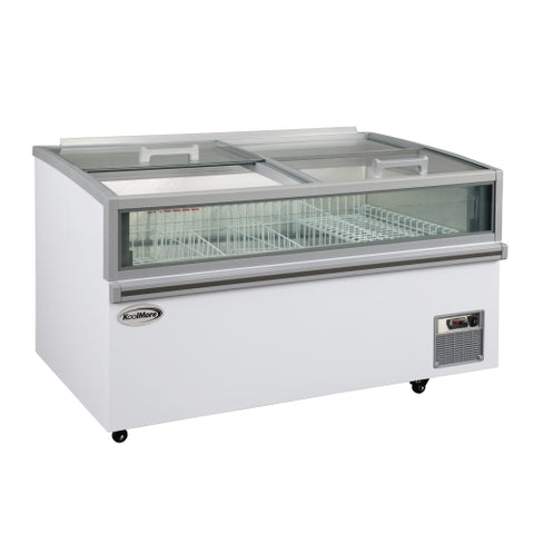 59 in. 20 cu. ft. Commercial Auto Defrost Convertible Island Freezer/Refrigerator in White