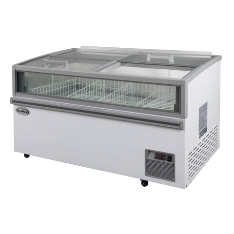 59 in. 20 cu. ft. Commercial Auto Defrost Convertible Island Freezer/Refrigerator in White