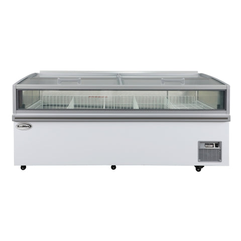 79 in. 31 cu. ft. Commercial Auto Defrost Convertible Island Freezer/Refrigerator in White