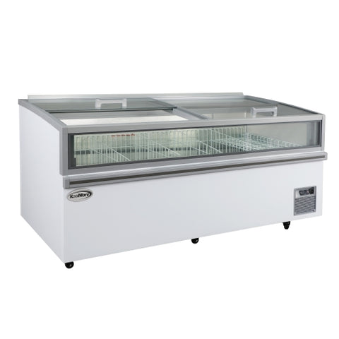 79 in. 31 cu. ft. Commercial Auto Defrost Convertible Island Freezer/Refrigerator in White