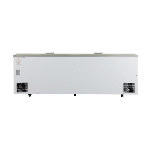 98 in. 38 cu. ft. Commercial Auto Defrost Convertible Island Freezer/Refrigerator in White