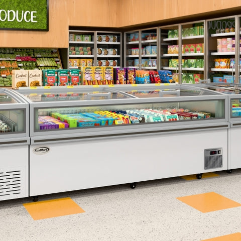 79 in. 31 cu. ft. Commercial Auto Defrost Convertible Island Freezer/Refrigerator in White