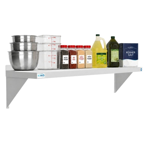 12" x 60" 18-Gauge Stainless-Steel Heavy Duty Wall Shelf