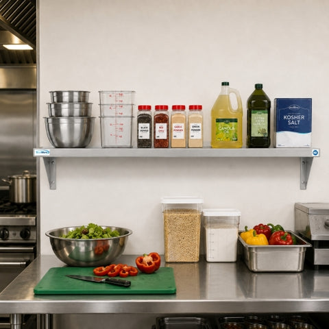 12" x 60" 18-Gauge Stainless-Steel Heavy Duty Wall Shelf
