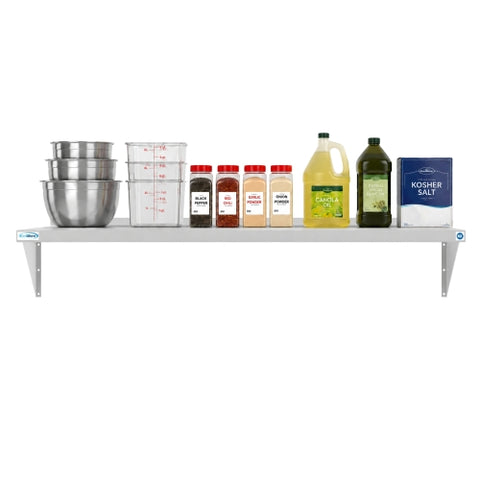 12" x 60" 18-Gauge Stainless-Steel Heavy Duty Wall Shelf