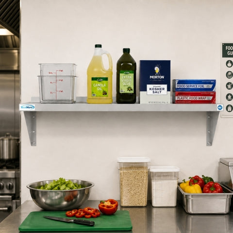 12" x 36" 18-Gauge Stainless-Steel Heavy Duty Wall Shelf