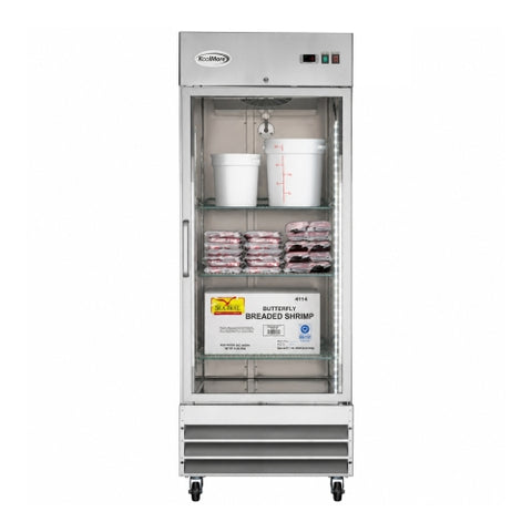 29 in. One Glass Door Reach-In Freezer 23 cu ft.