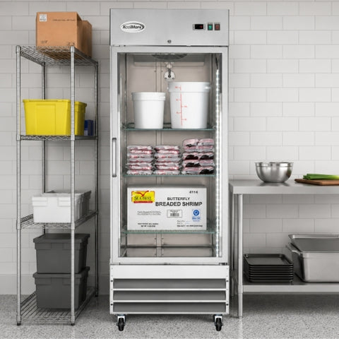 29 in. One Glass Door Reach-In Freezer 23 cu ft.