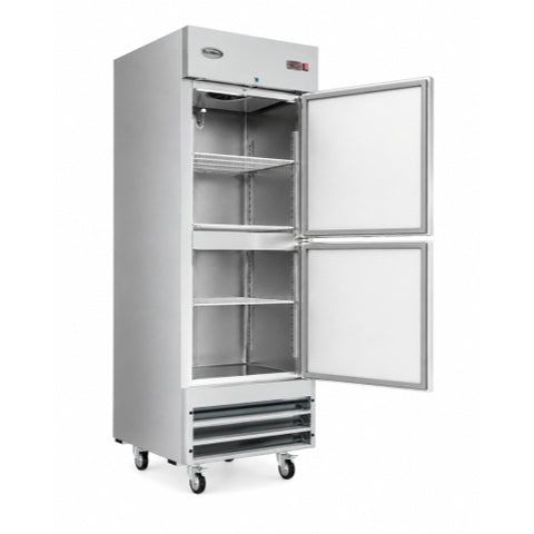 29 in. Commercial Stainless Steel Solid Half Door Reach-In Refrigerator, 23 cu. ft.
