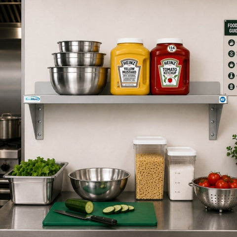 12" x 24" 18-Gauge Stainless-Steel Heavy Duty Wall Shelf