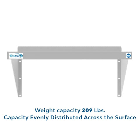 12" x 24" 18-Gauge Stainless-Steel Heavy Duty Wall Shelf