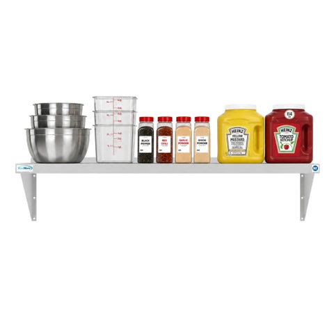 12" x 48" 18-Gauge Stainless-Steel Heavy Duty Wall Shelf