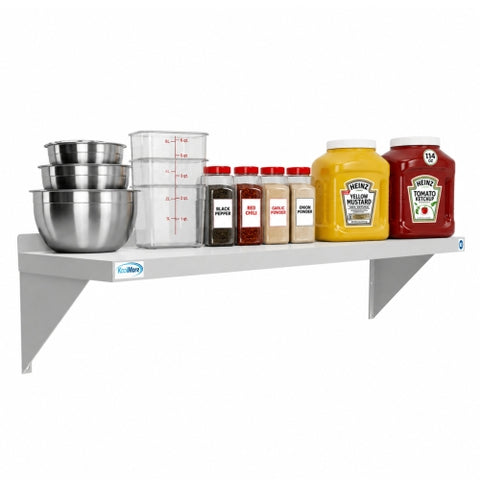 12" x 48" 18-Gauge Stainless-Steel Heavy Duty Wall Shelf