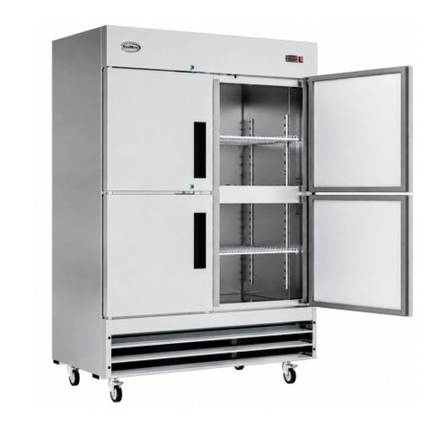 54 in. Commercial Stainless Steel Solid Half Door Reach-In Refrigerator 47 cu. ft.
