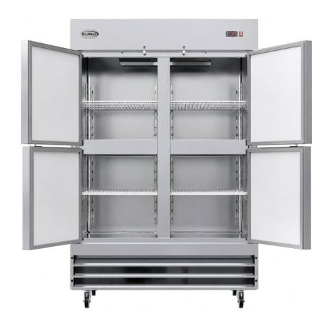 54 in. Commercial Stainless Steel Solid Half Door Reach-In Freezer, 47 cu. ft.