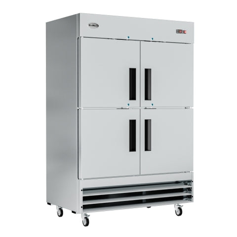 54 in. Commercial Stainless Steel Solid Half Door Reach-In Freezer, 47 cu. ft.