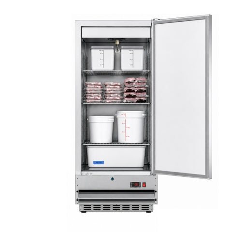 25 in. Commercial Stainless Steel 1-Door Reach-In Freezer, 12 cu. ft.