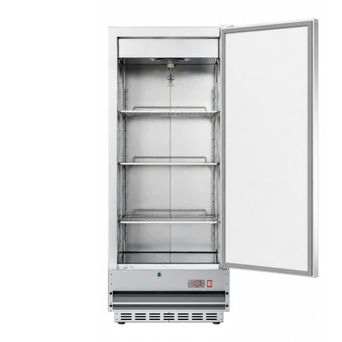 25 in. Commercial Stainless Steel 1-Door Reach-In Freezer, 12 cu. ft.