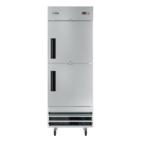 29 in. Commercial Stainless Steel Solid Half Door Reach-In Freezer 23 cu. ft.