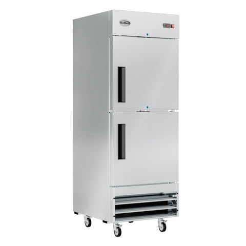 29 in. Commercial Stainless Steel Solid Half Door Reach-In Freezer 23 cu. ft.