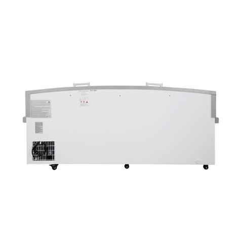 77 in. 27.5 cu. ft. Commercial Auto Defrost Convertible Aisle-End Island Freezer/Refrigerator in White