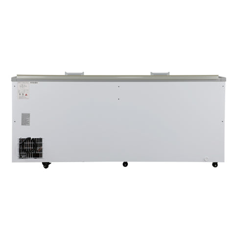 79 in. 31 cu. ft. Commercial Auto Defrost Convertible Island Freezer/Refrigerator in White