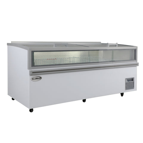 79 in. 31 cu. ft. Commercial Auto Defrost Convertible Island Freezer/Refrigerator in White
