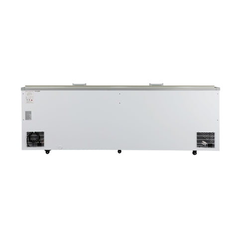 98 in. 38 cu. ft. Commercial Auto Defrost Convertible Island Freezer/Refrigerator in White