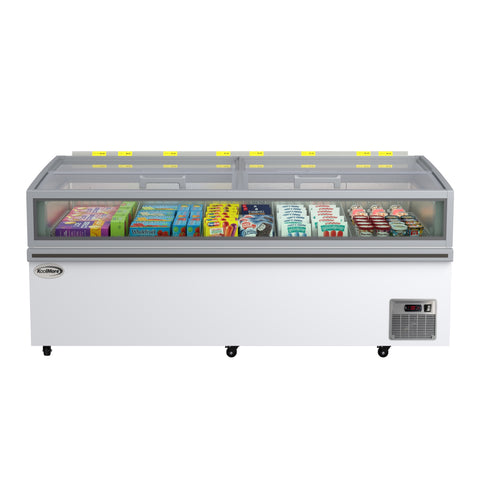 79 in. 31 cu. ft. Commercial Auto Defrost Convertible Island Freezer/Refrigerator in White