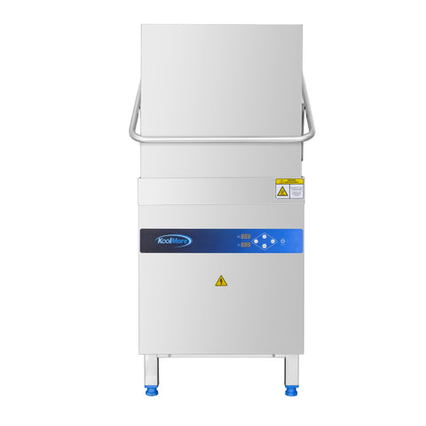 24 in. Commercial Hood-Type High-Temperature Dishwasher, 40 Racks/Hour, 90-Second Cycle, 240V in Stainless-Steel
