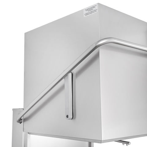 24 in. Commercial Hood-Type High-Temperature Dishwasher, 40 Racks/Hour, 90-Second Cycle, 240V in Stainless-Steel