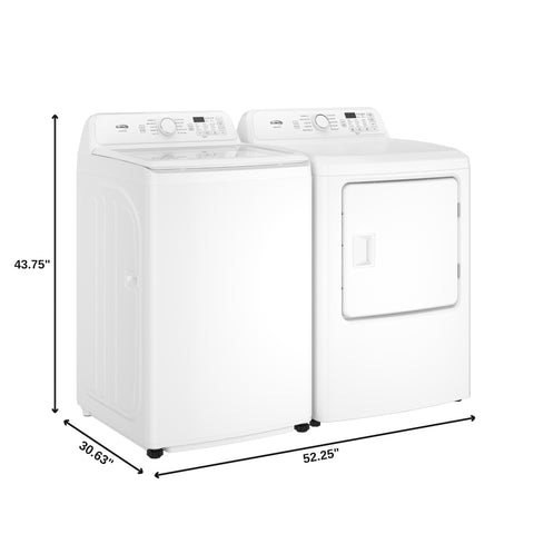 25 in. 4 cu. ft. Top Load Washer with Agitator and 27 in. 7 cu. ft. 240V Electric Dryer Laundry Set in White