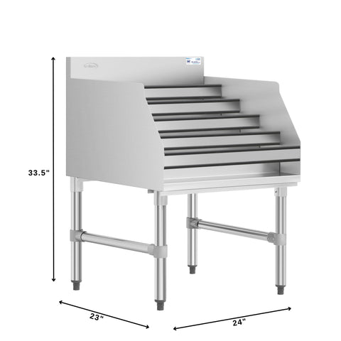 24 in. x 23 in. Liquor Display Rack in 304, 18 GA Stainless Steel