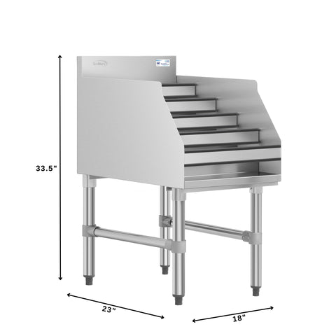 18 in. x 23 in. Liquor Display Rack in 304, 18 GA Stainless Steel