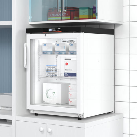 24 in. 4.5 cu. ft. Countertop Medical Pharmacy Refrigerator With Multi-Level Emergency Alarms in White, UL Listed