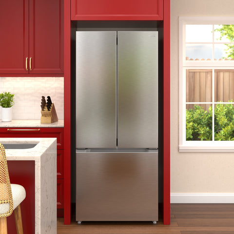 17.5 Cu. Ft. 30-Inch French Door Refrigerator with Automatic Ice Maker, Stainless Steel