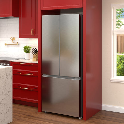 17.5 Cu. Ft. 30-Inch French Door Refrigerator with Automatic Ice Maker, Stainless Steel