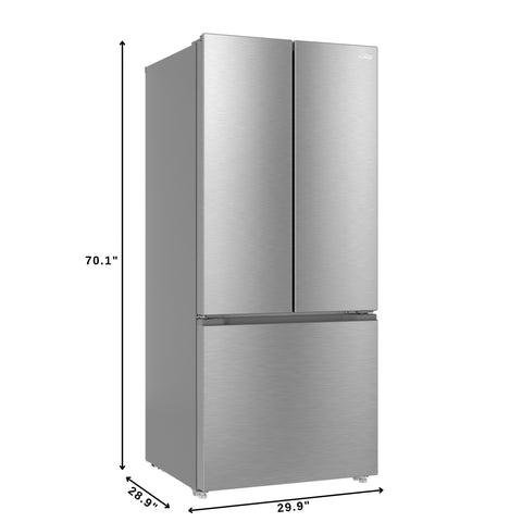 17.5 Cu. Ft. 30-Inch French Door Refrigerator with Automatic Ice Maker, Stainless Steel