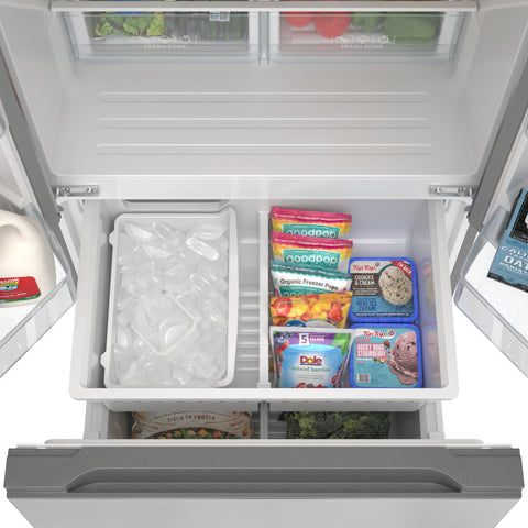 17.5 Cu. Ft. 30-Inch French Door Refrigerator with Automatic Ice Maker, Stainless Steel