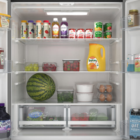 17.9 Cu. Ft. 33-Inch 4-Door French Door Refrigerator with Manual Twist Ice Maker, Black