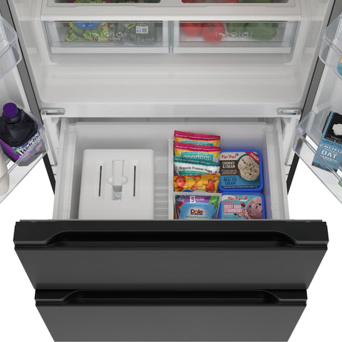 17.9 Cu. Ft. 33-Inch 4-Door French Door Refrigerator with Manual Twist Ice Maker, Black